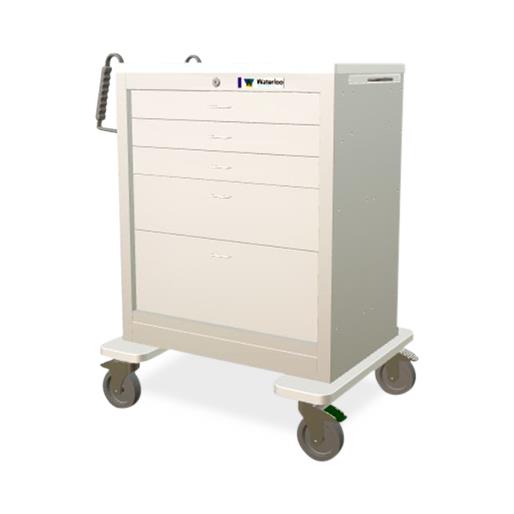 Light Gray Steel Treatment Cart with 5 Drawers