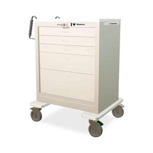Light Gray Steel Treatment Cart with 5 Drawers