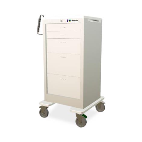 Light Gray Steel Treatment Cart with 5 Drawers