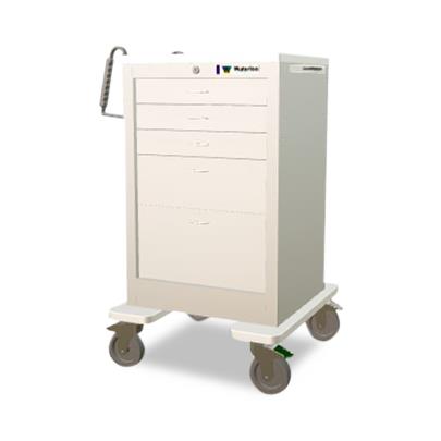 Light Gray Steel Treatment Cart with 5 Drawers
