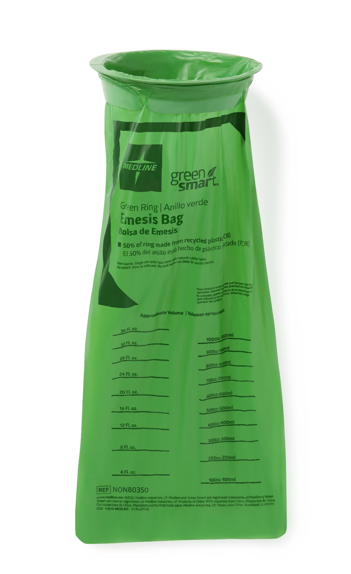 Medline Emesis Bags with Plastic Rings