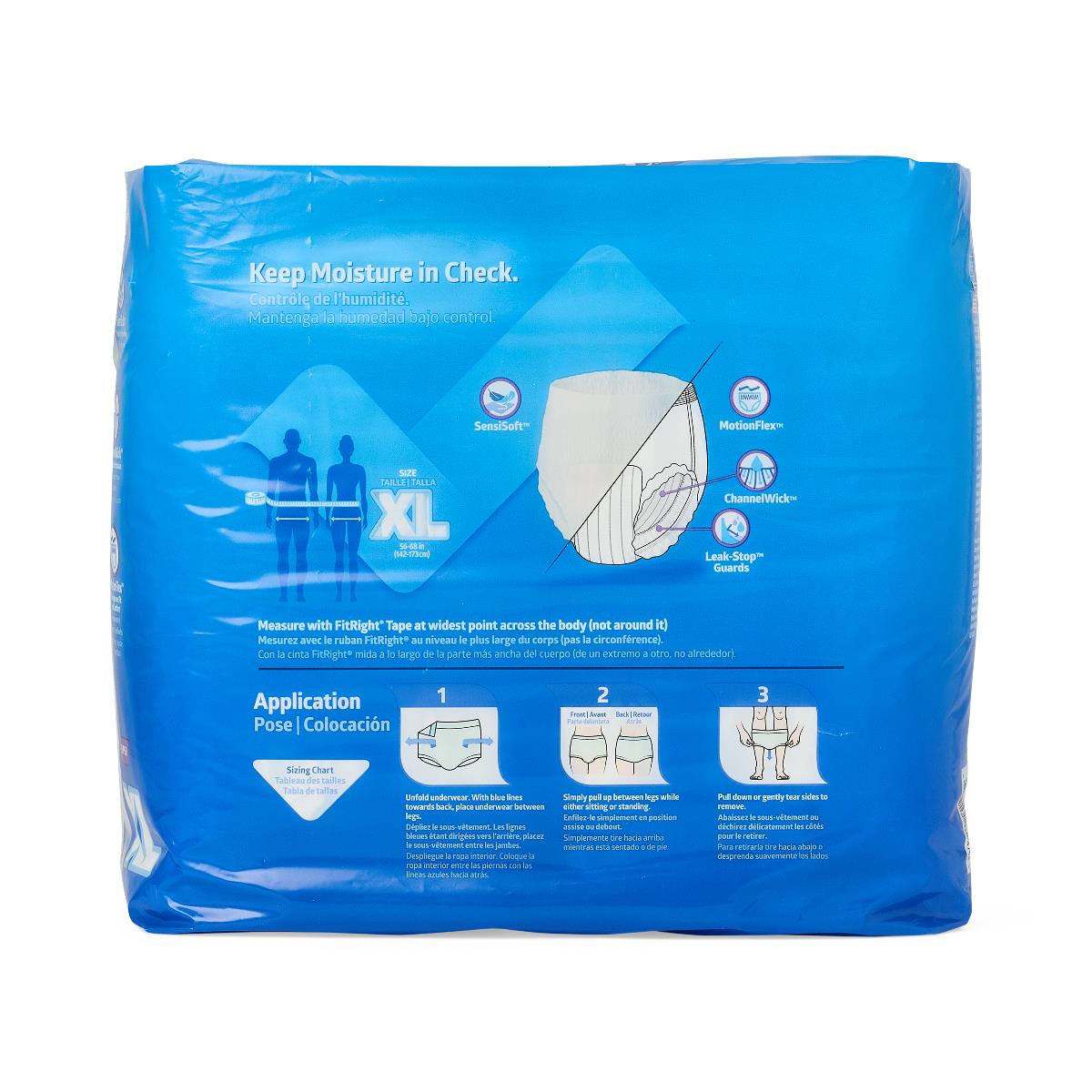 Absorbent Underwear Fitright® Super Pull On With Tear Away Seams Adult X-large Unisex Disposable Heavy Absorbency