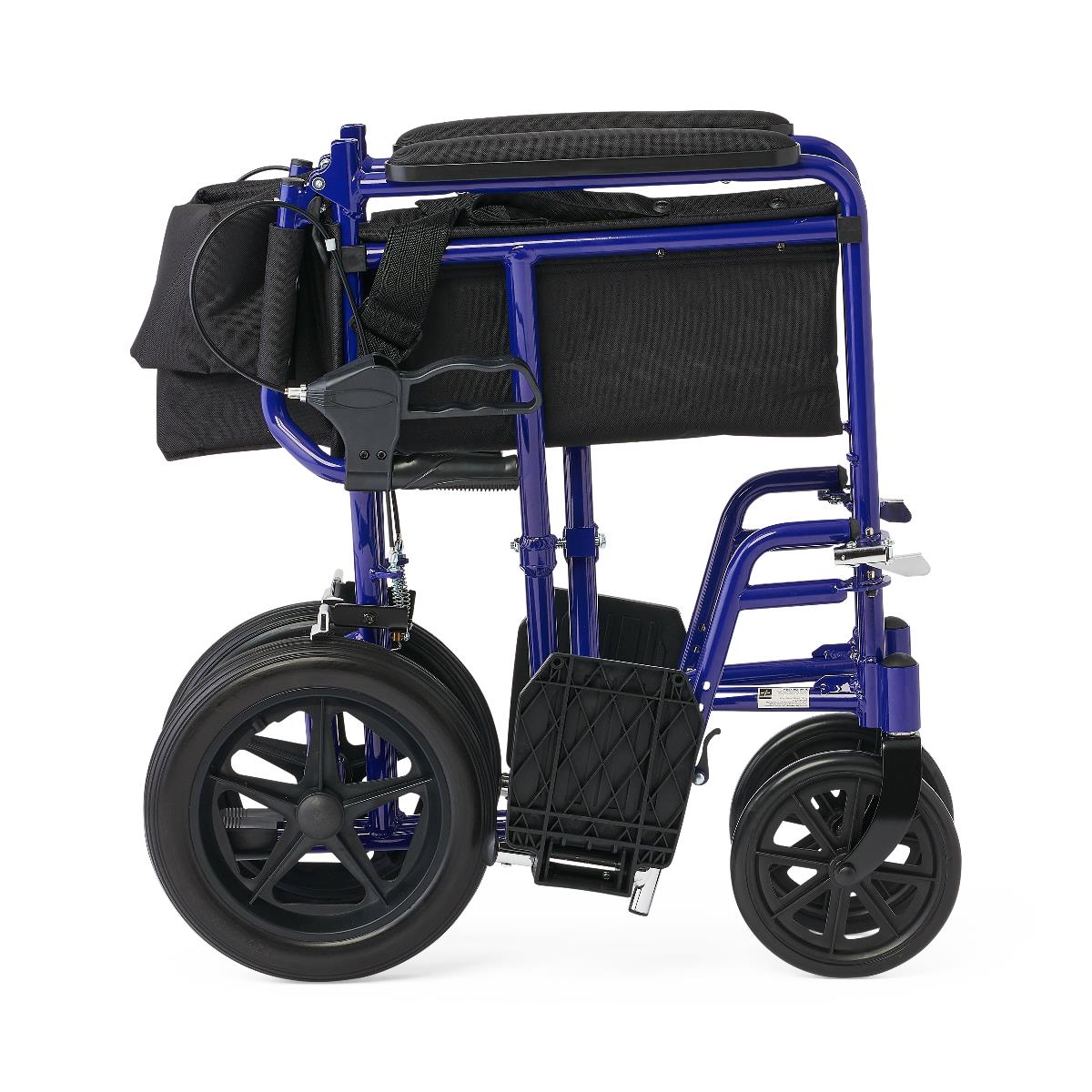 Aluminum basic transport chair with accessories.