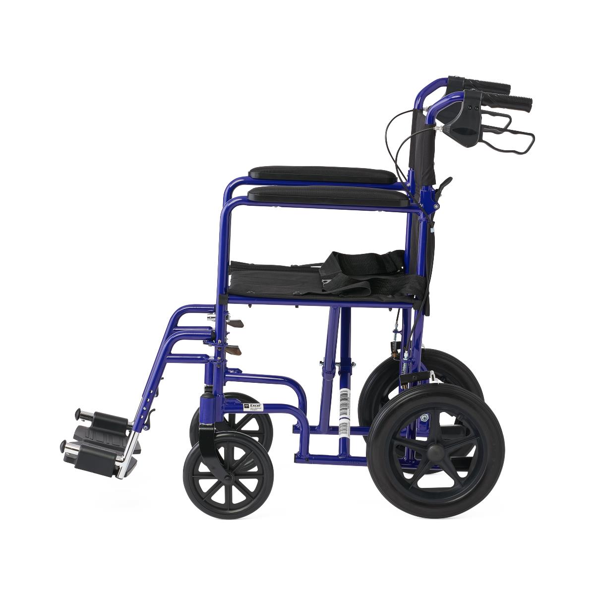 Aluminum basic transport chair, detail of the seat.