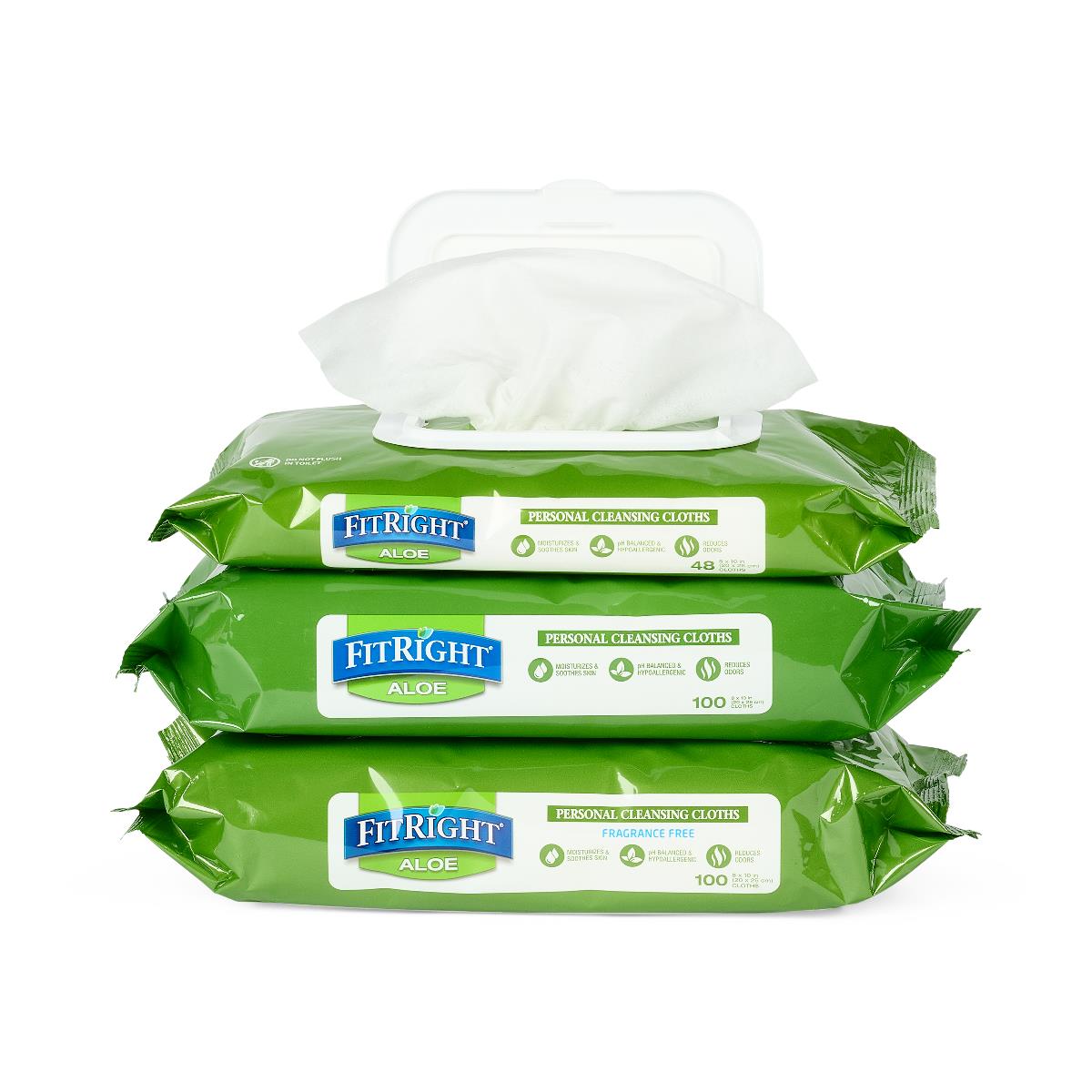 FitRight Aloe Personal Cleansing Wipes