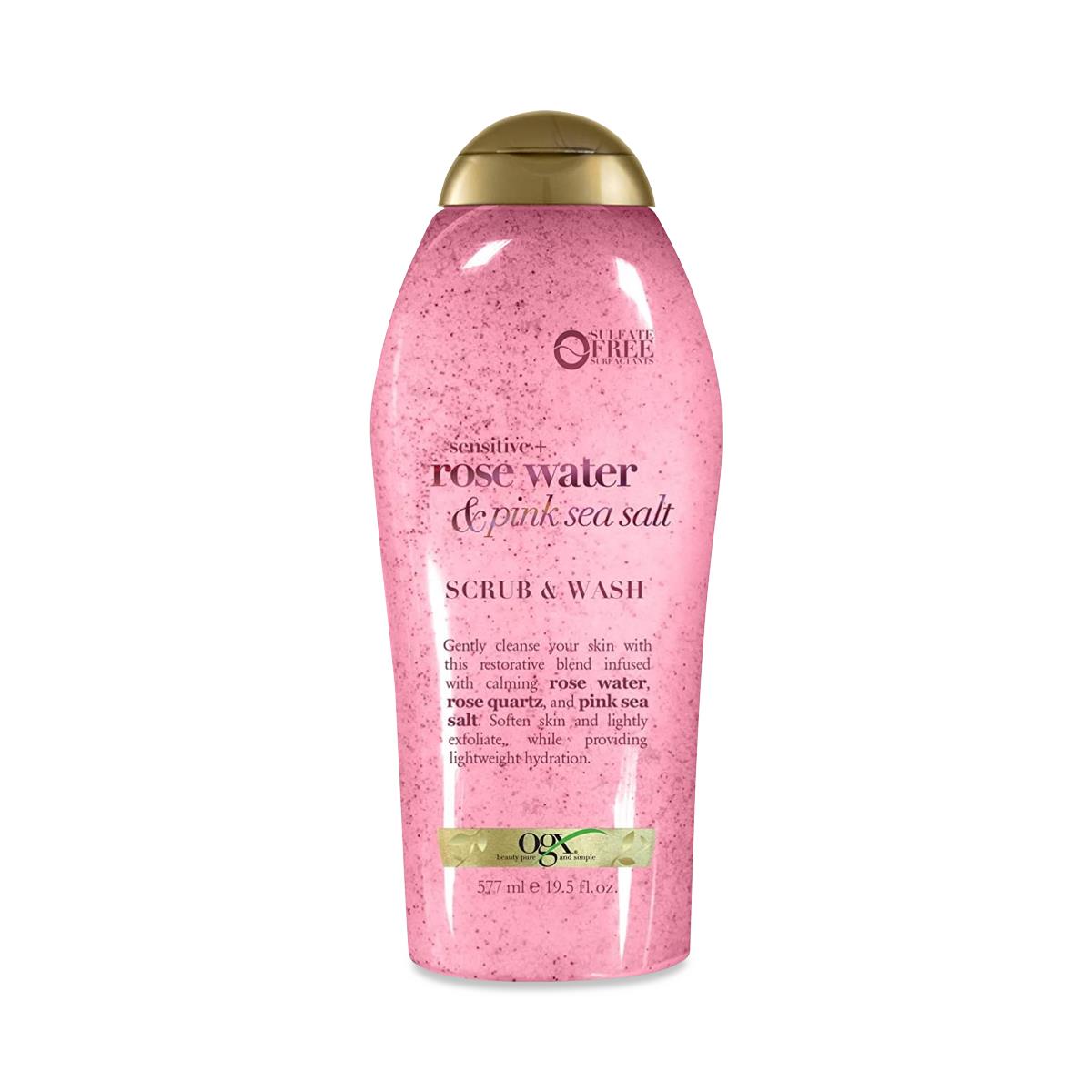 Ogx Sensitive+ Rose Water And Pink Sea Salt Wash And Scrub - BeHope