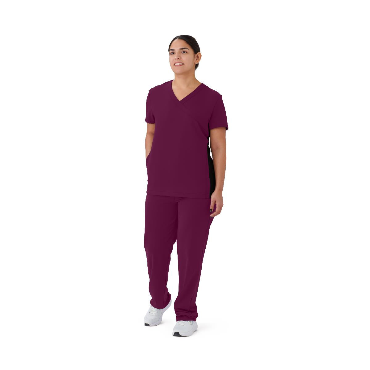 Staten AVE Women's Yoga-Style Scrub Tops with Zipper Pockets (Style 4865)
