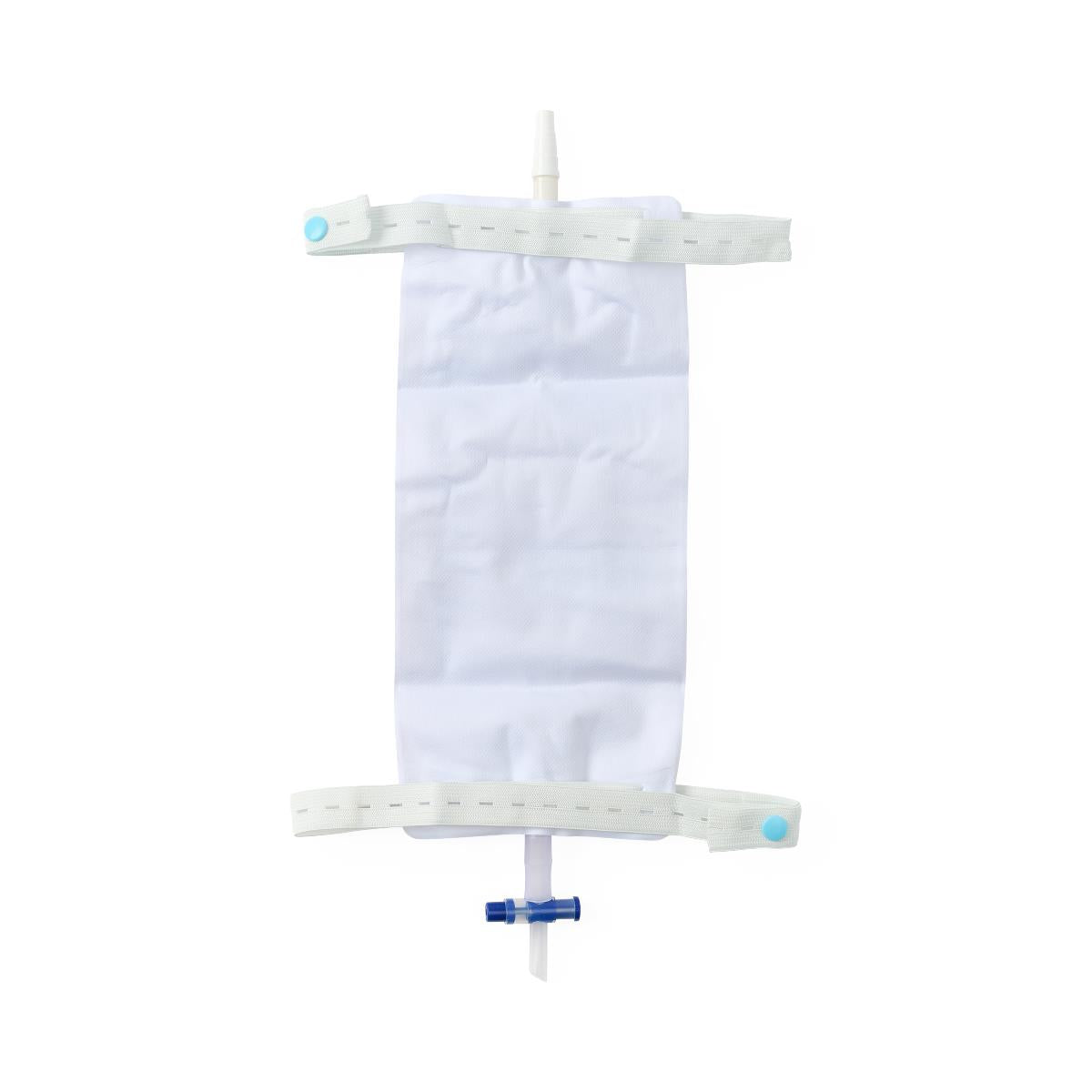 Urinary Leg Drain Bag With Elastic Straps Fabric Backing, Slide-tap Drainage Port