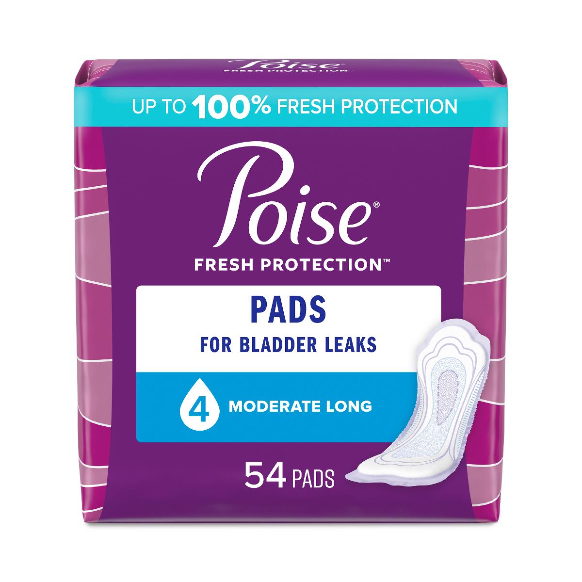 Poise Long Moderate Absorbency Pads