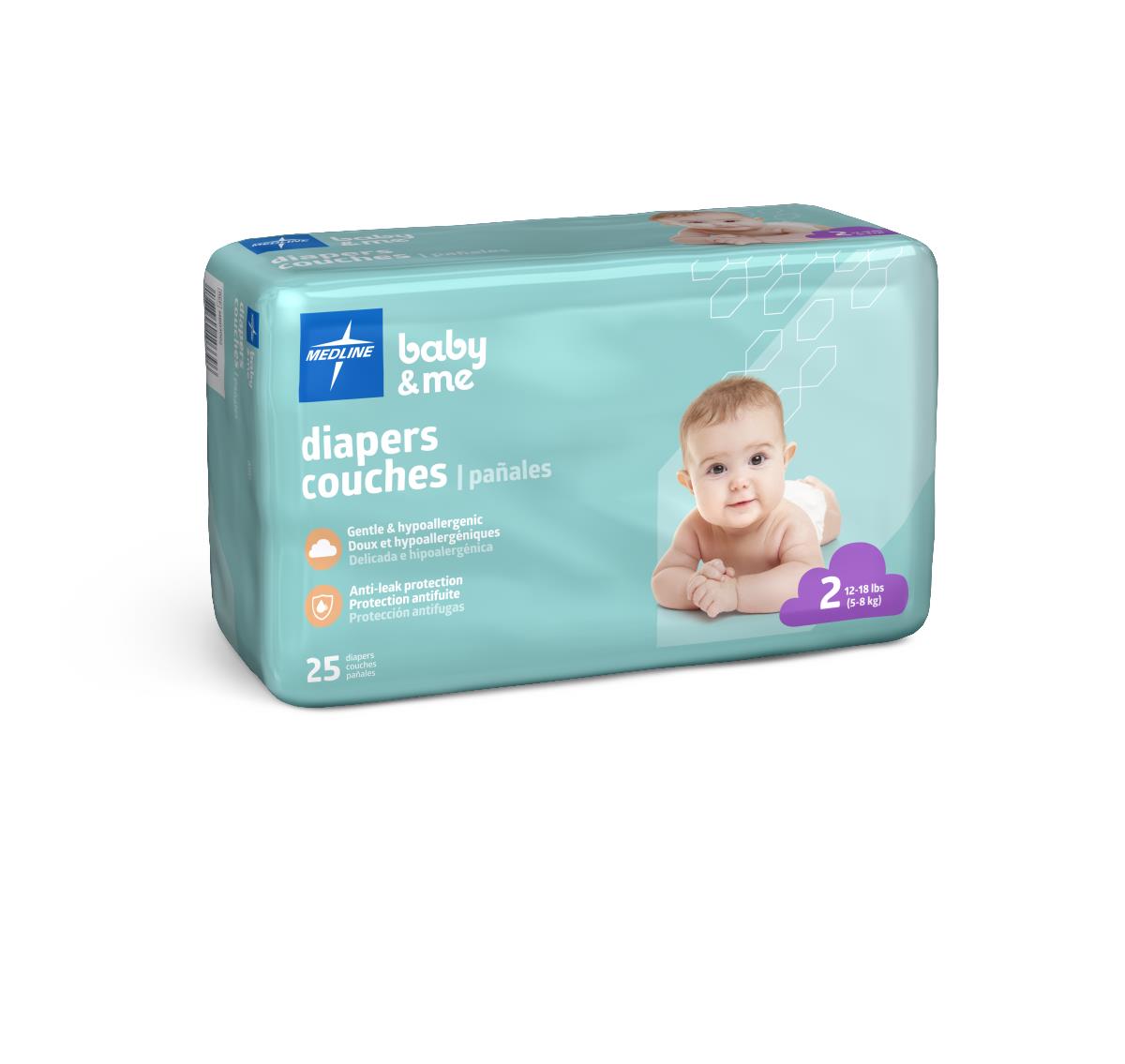 Medline Disposable Baby Diapers