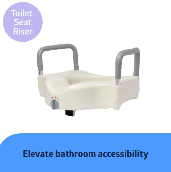 Medline Sit and Stand Toileting Kit, showing adjustable height mechanism.