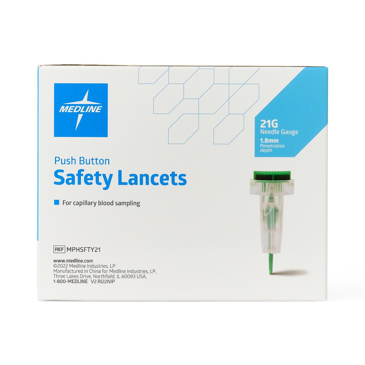 Medline Push Button Safety Lancets
