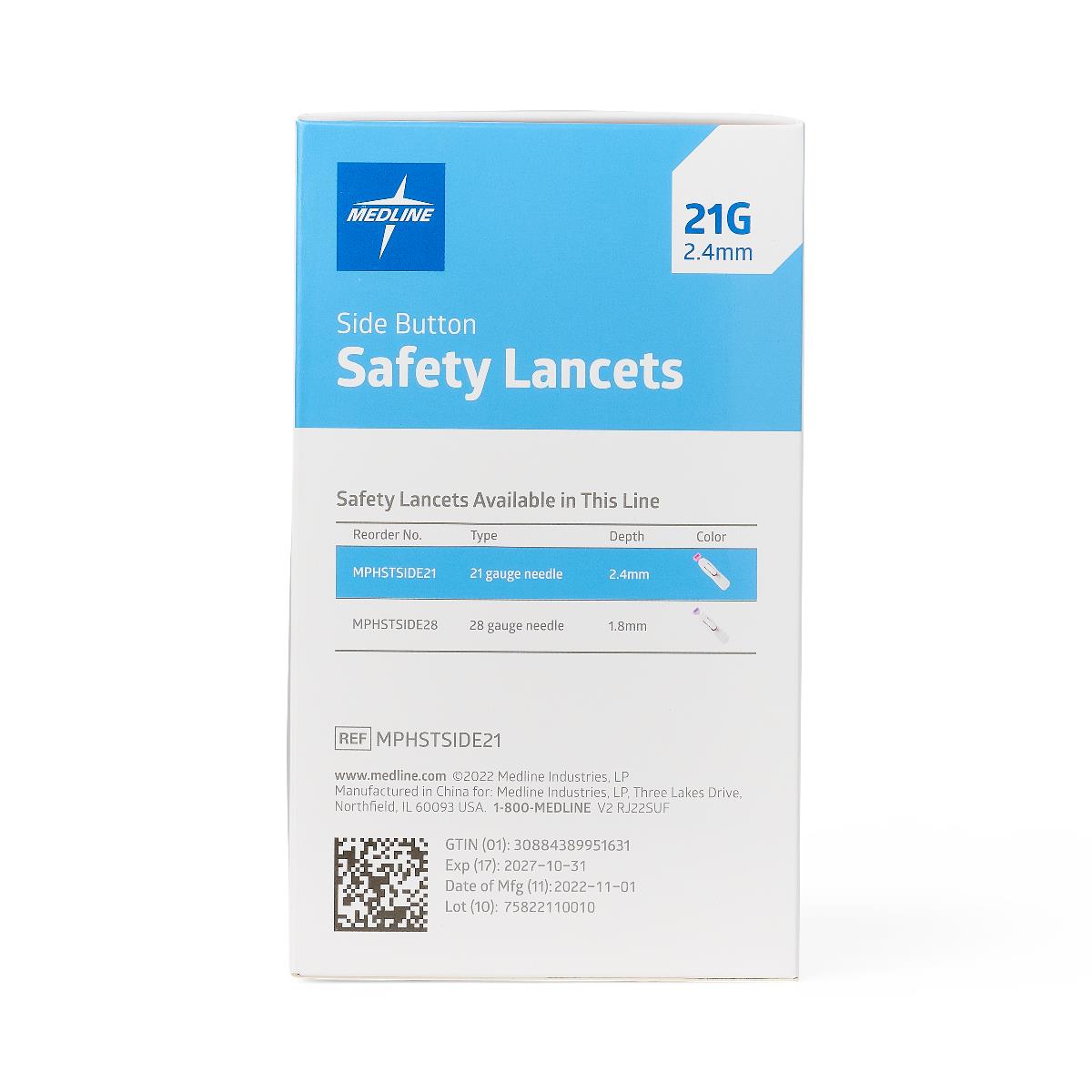 Medline Side Button Safety Lancets