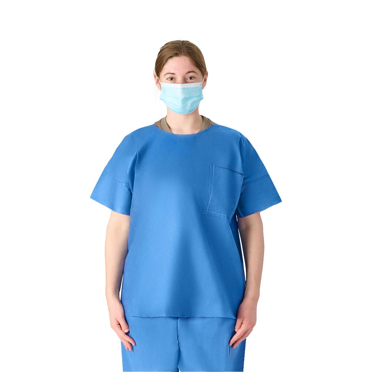 Medline Disposable Unisex Round-Neck Scrub Tops (Style 27212)