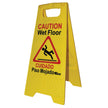 Medline English/Spanish Yellow Wet Floor Safety Sign - BeHope