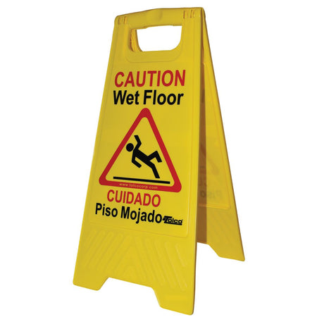 Medline English/Spanish Yellow Wet Floor Safety Sign - BeHope