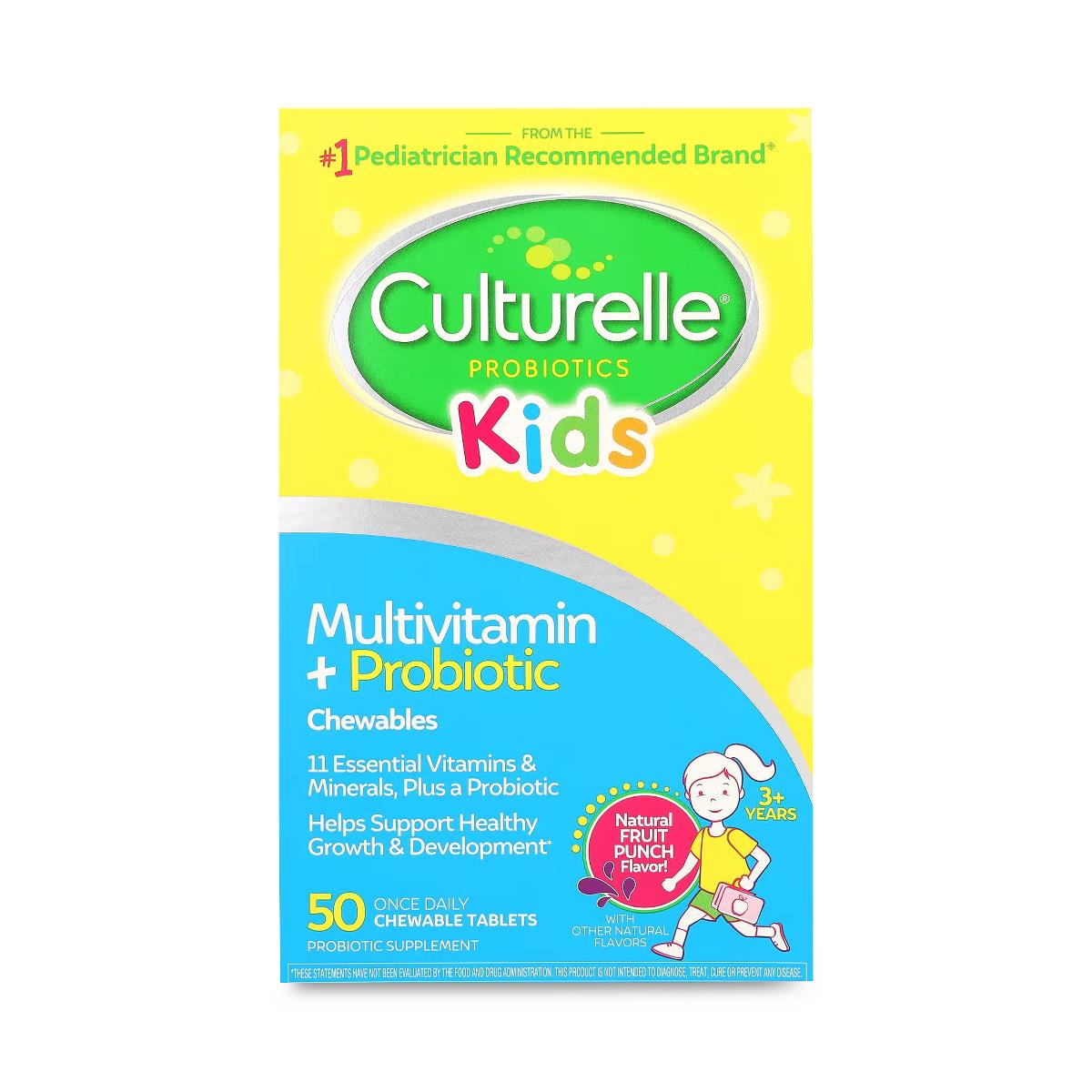 Culturelle Kids Multivitamin + Probiotic Chewable Tablets