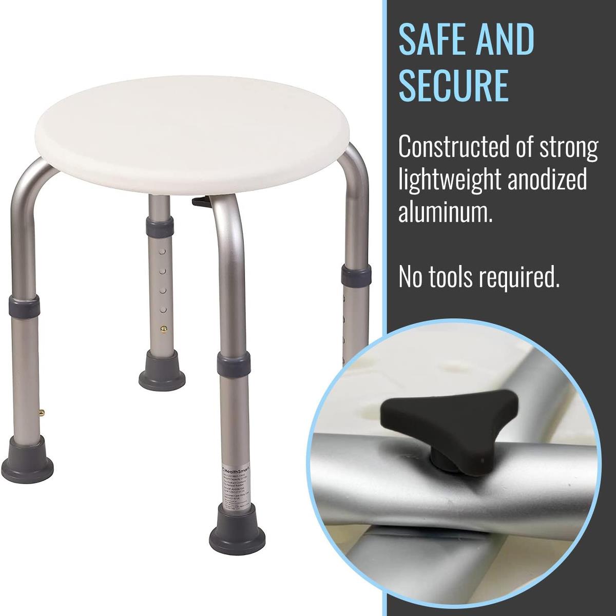 Healthsmart Compact Lightweight Shower Stool - BeHope