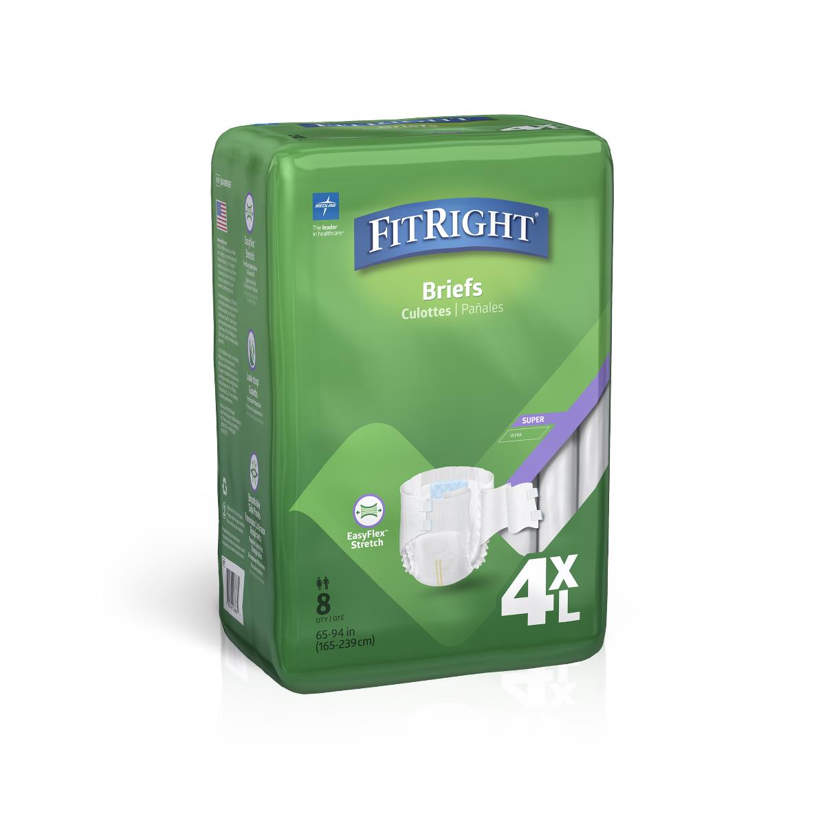 FitRight 4XL Cloth-Like Adult Incontinence Briefs - BeHope