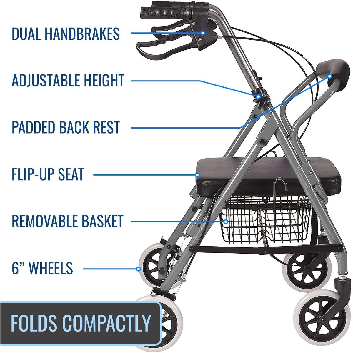HealthSmart Ultra Lightweight Hemi Aluminum Rollators