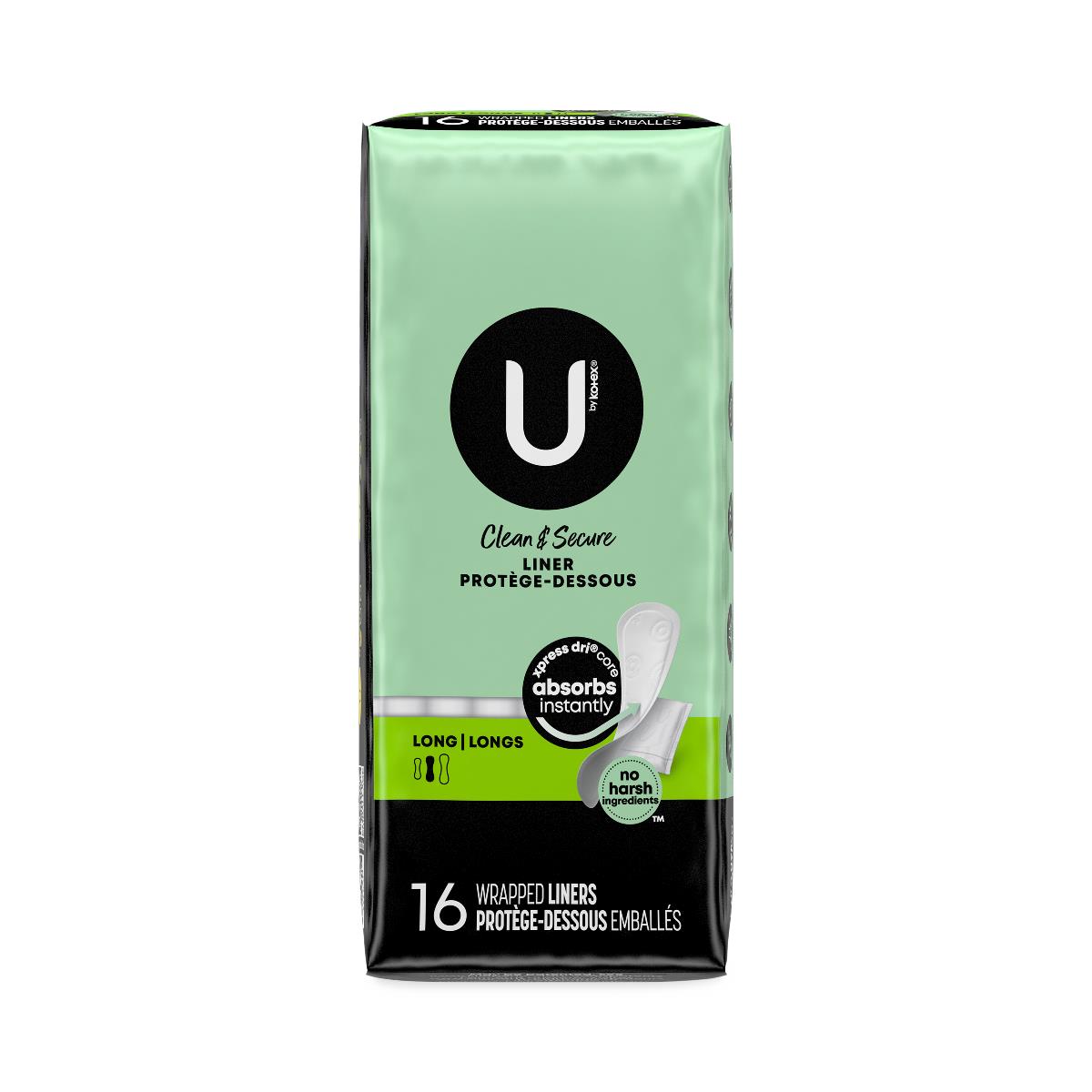 U by Kotex Clean + Secure Panty Liners