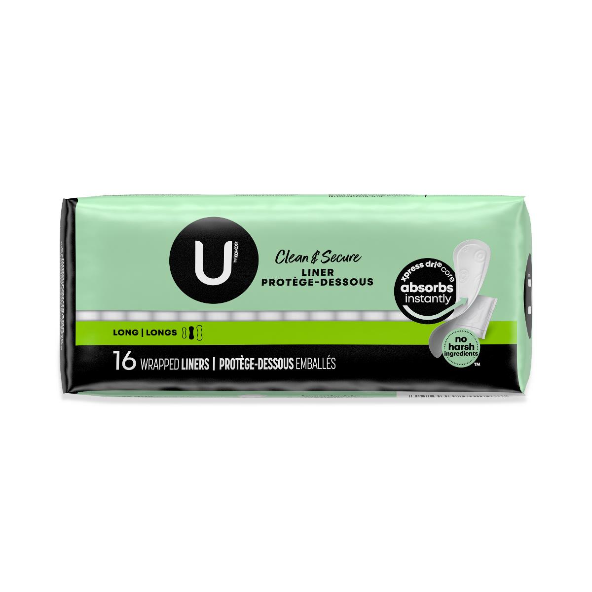 U by Kotex Clean + Secure Panty Liners