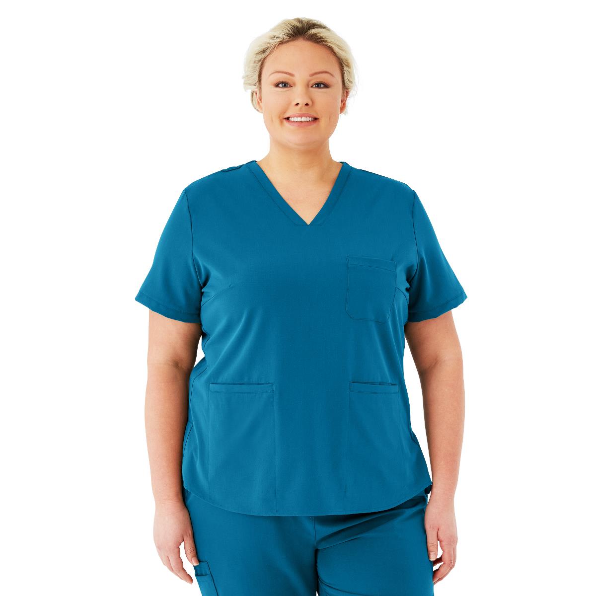Lexington AVE Women's V-Neck Scrub Tops with 3 Pockets - BeHope