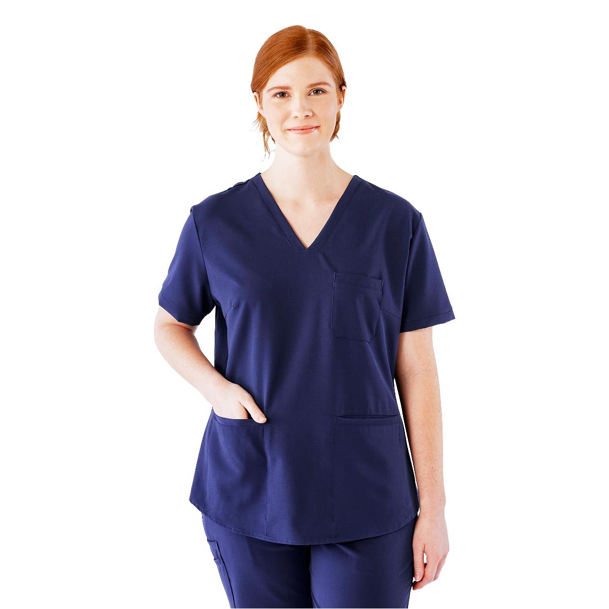 Lexington AVE Women's V-Neck Scrub Tops with 3 Pockets - BeHope