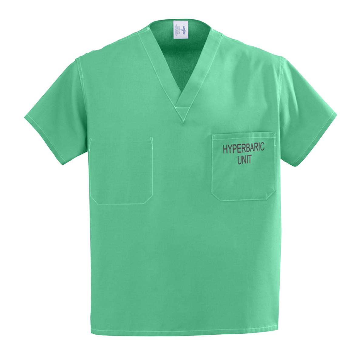 CottonCare Unisex 1-Pocket Scrub Tops for Hyperbaric Units (Style 658)