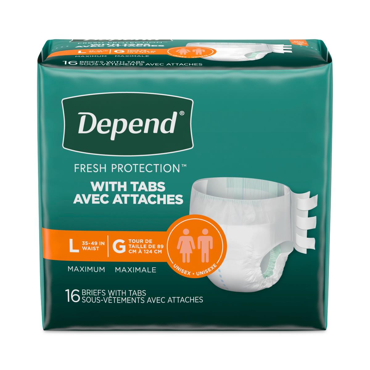 Depend Disposable Adult Incontinence Protection Briefs