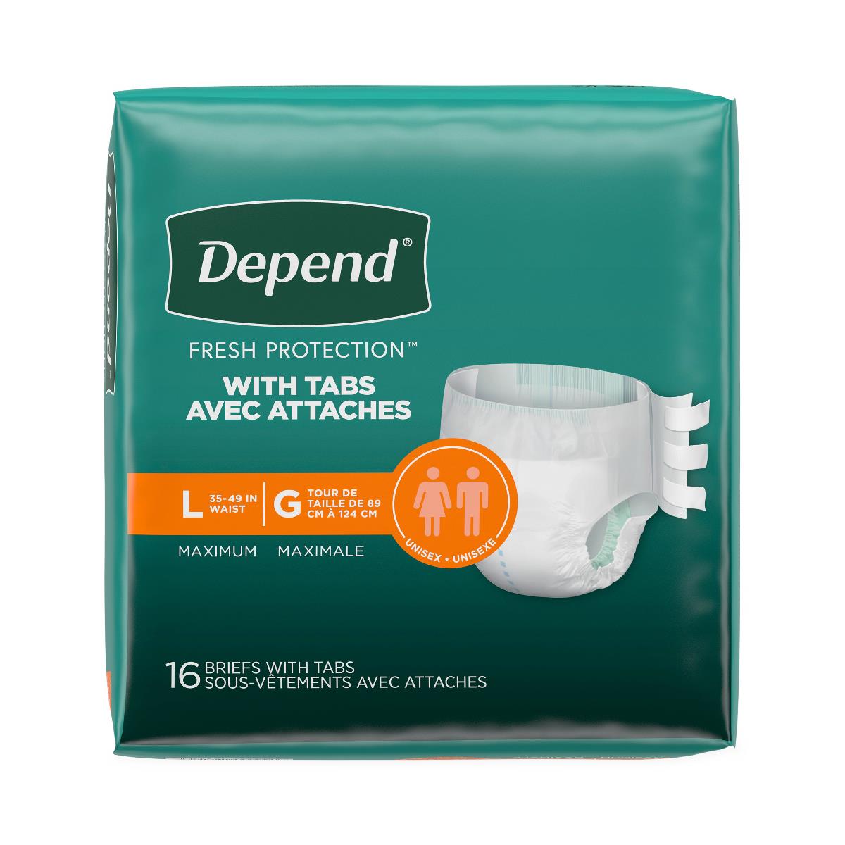 Depend Disposable Adult Incontinence Protection Briefs