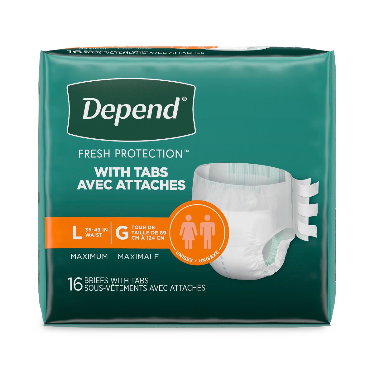 Depend Disposable Adult Incontinence Protection Briefs