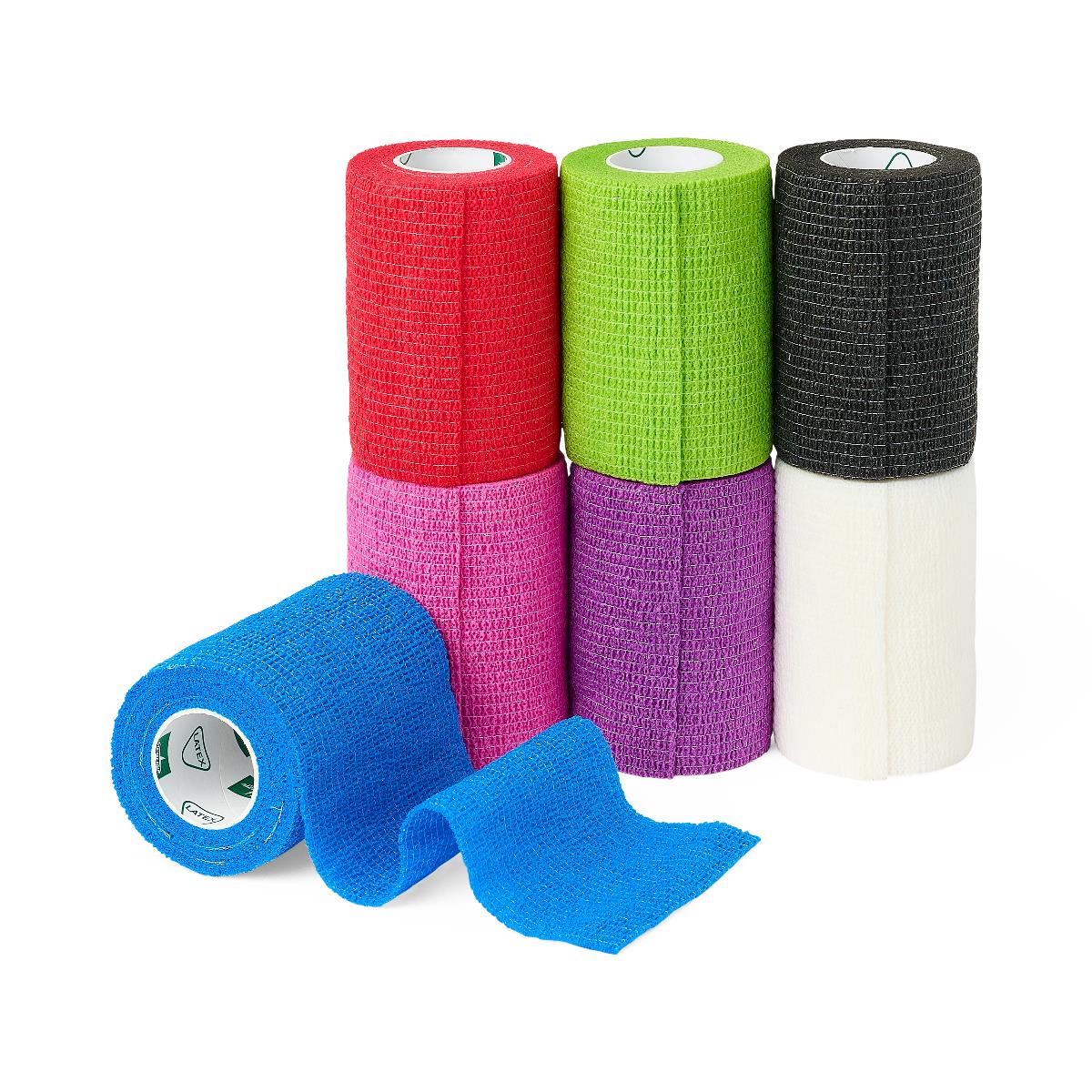 Medline Nonsterile Self-Adherent Latex Wrap Color Packs