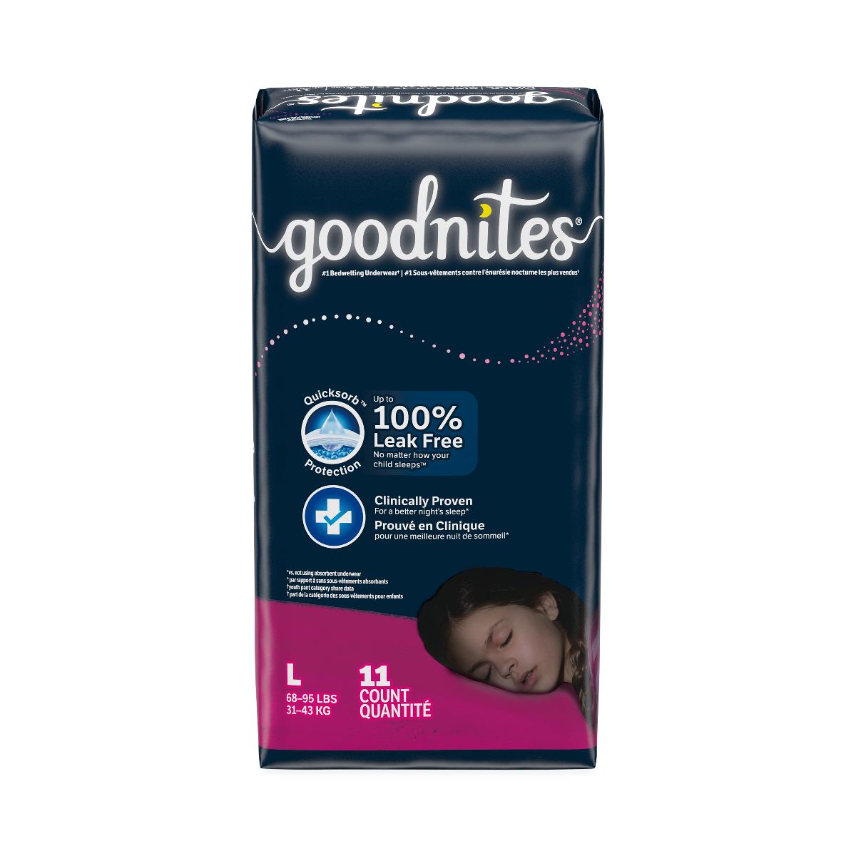 Goodnites Girls' Overnight Bedwetting Underwear - BeHope