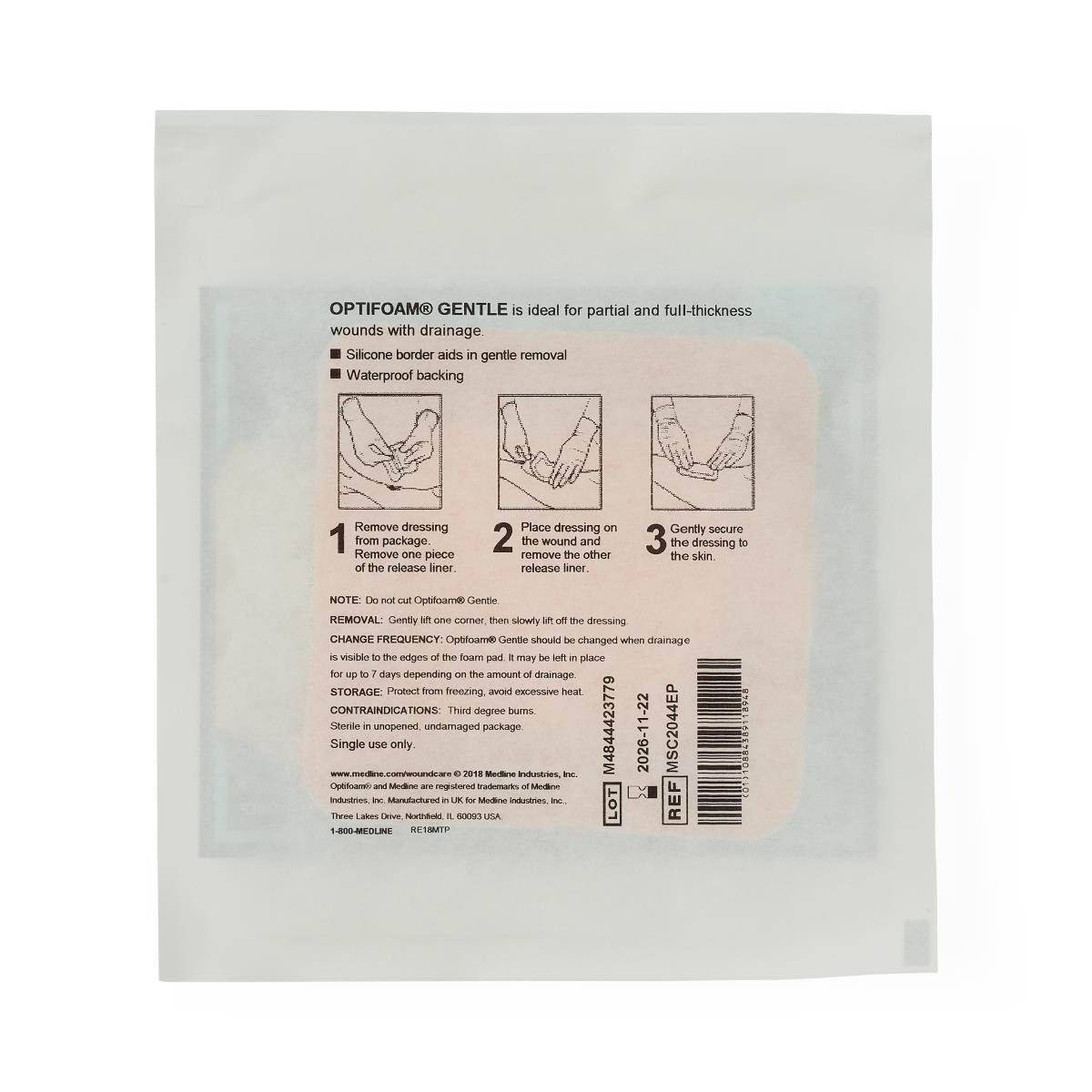 Optifoam Gentle Foam Wound Dressings with Silicone Adhesive Border
