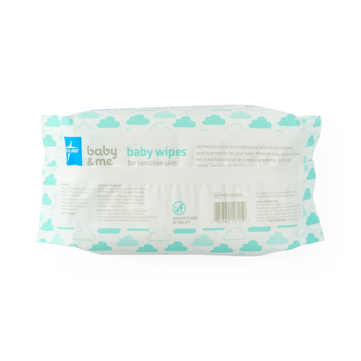 Medline Hypoallergenic Fragrance-Free Baby Wipes