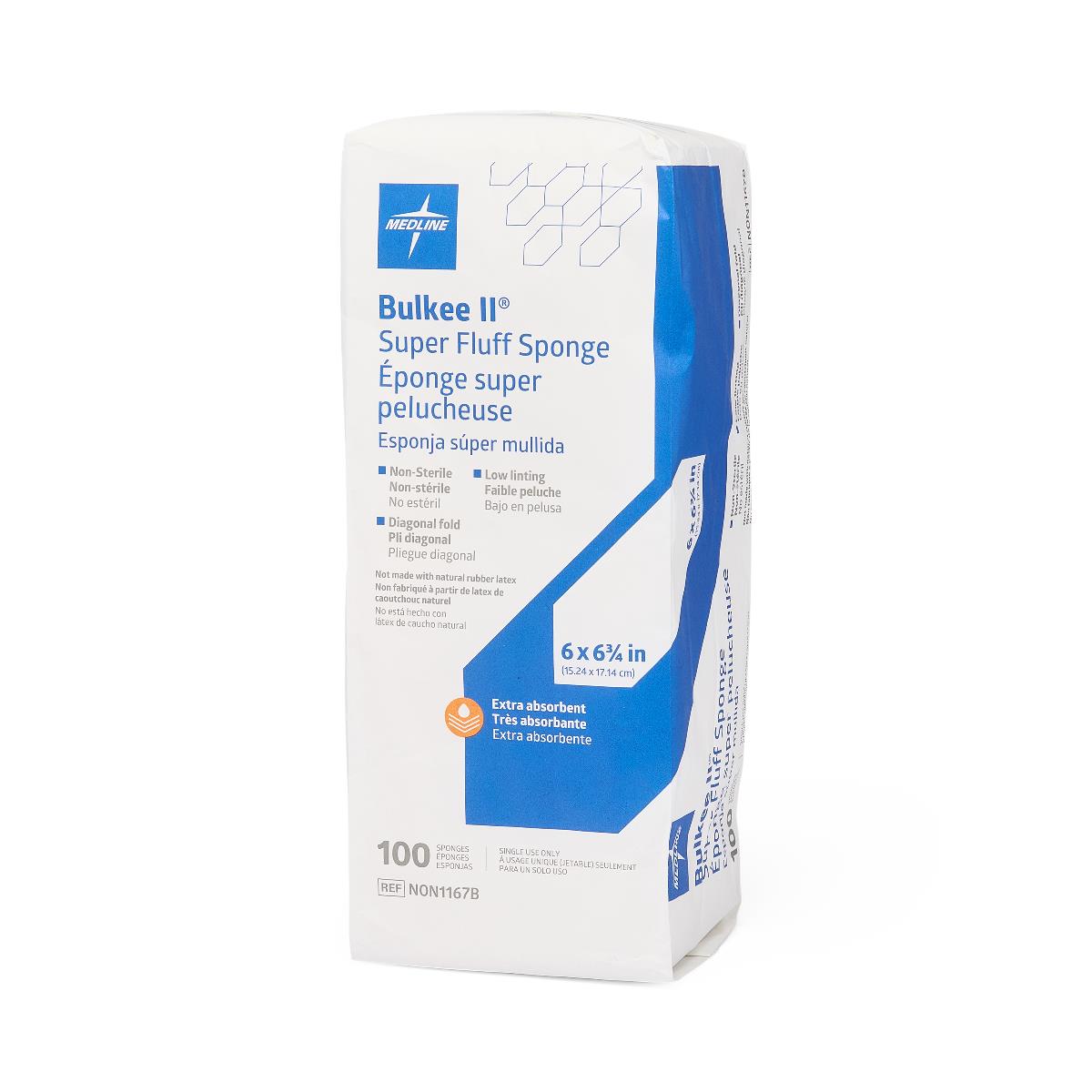 Medline Nonsterile Bulkee II Extra Absorbent Super Fluff Sponge