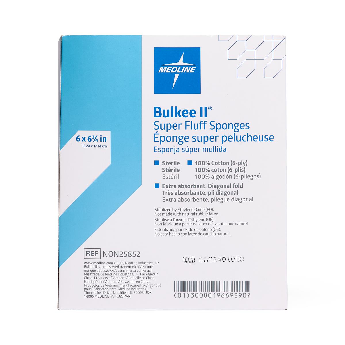Bulkee II Sterile Extra Absorbent Super Fluff Sponge