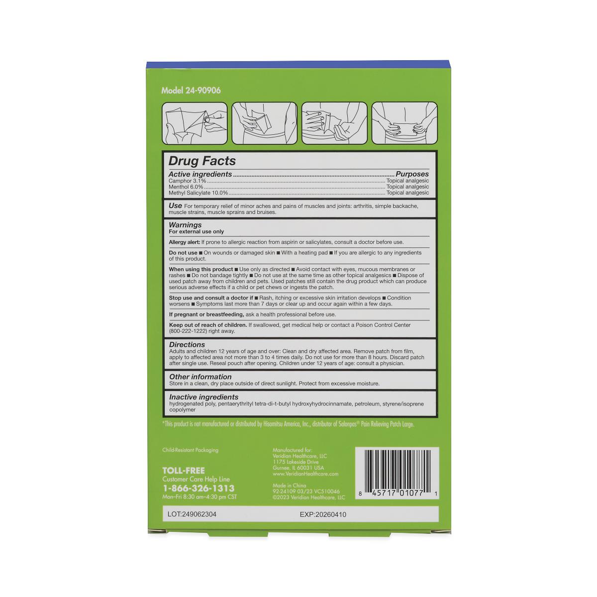 Veridian Pain Releif Patches - BeHope