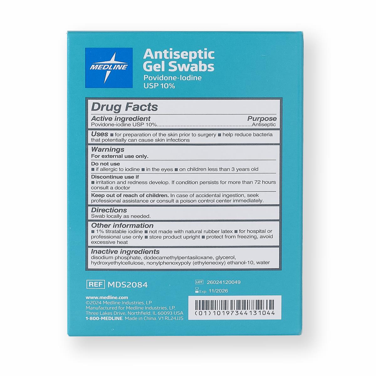 Medline Antiseptic Povidone-Iodine Swabs