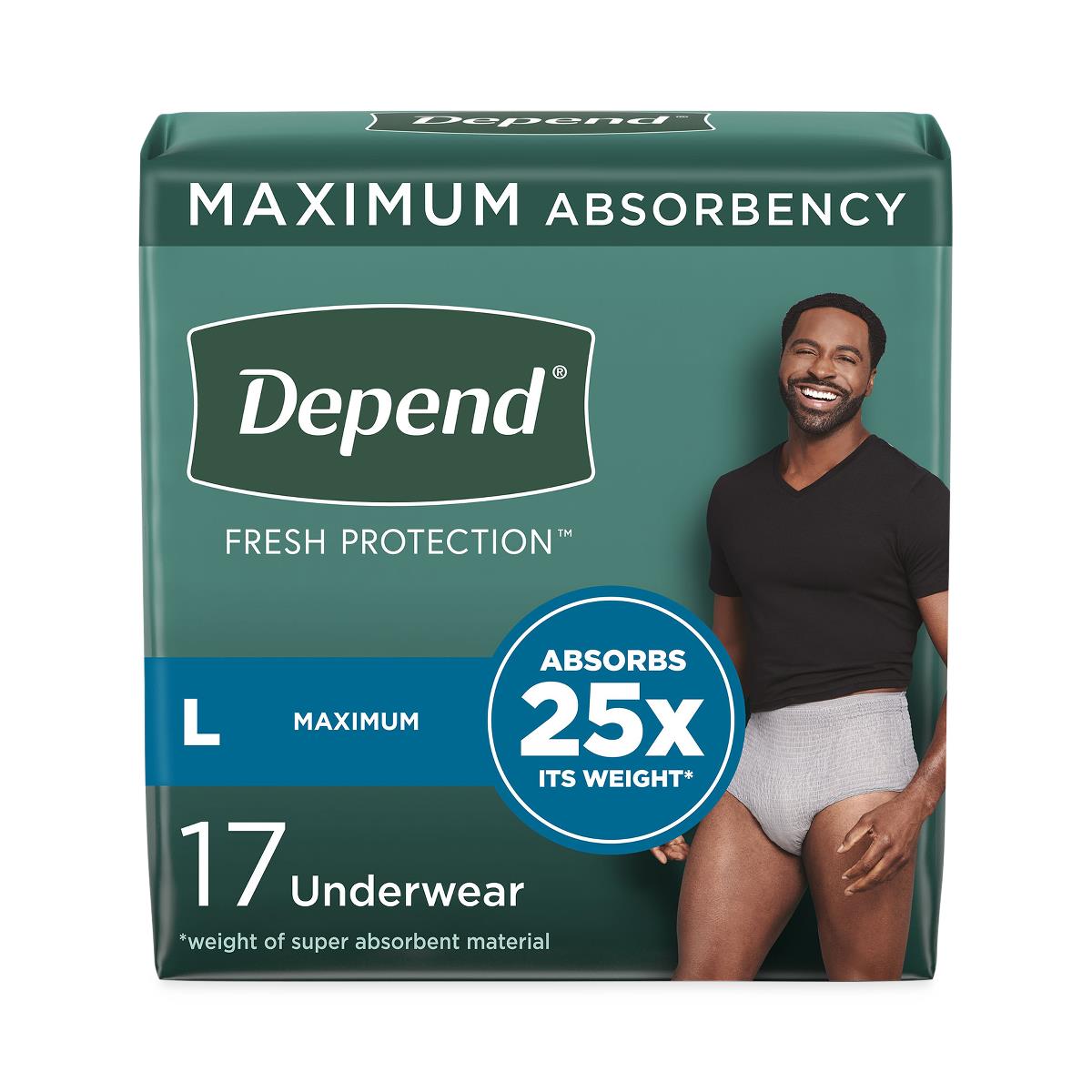 Depend Fresh Protection Incontinence Underwear for Men