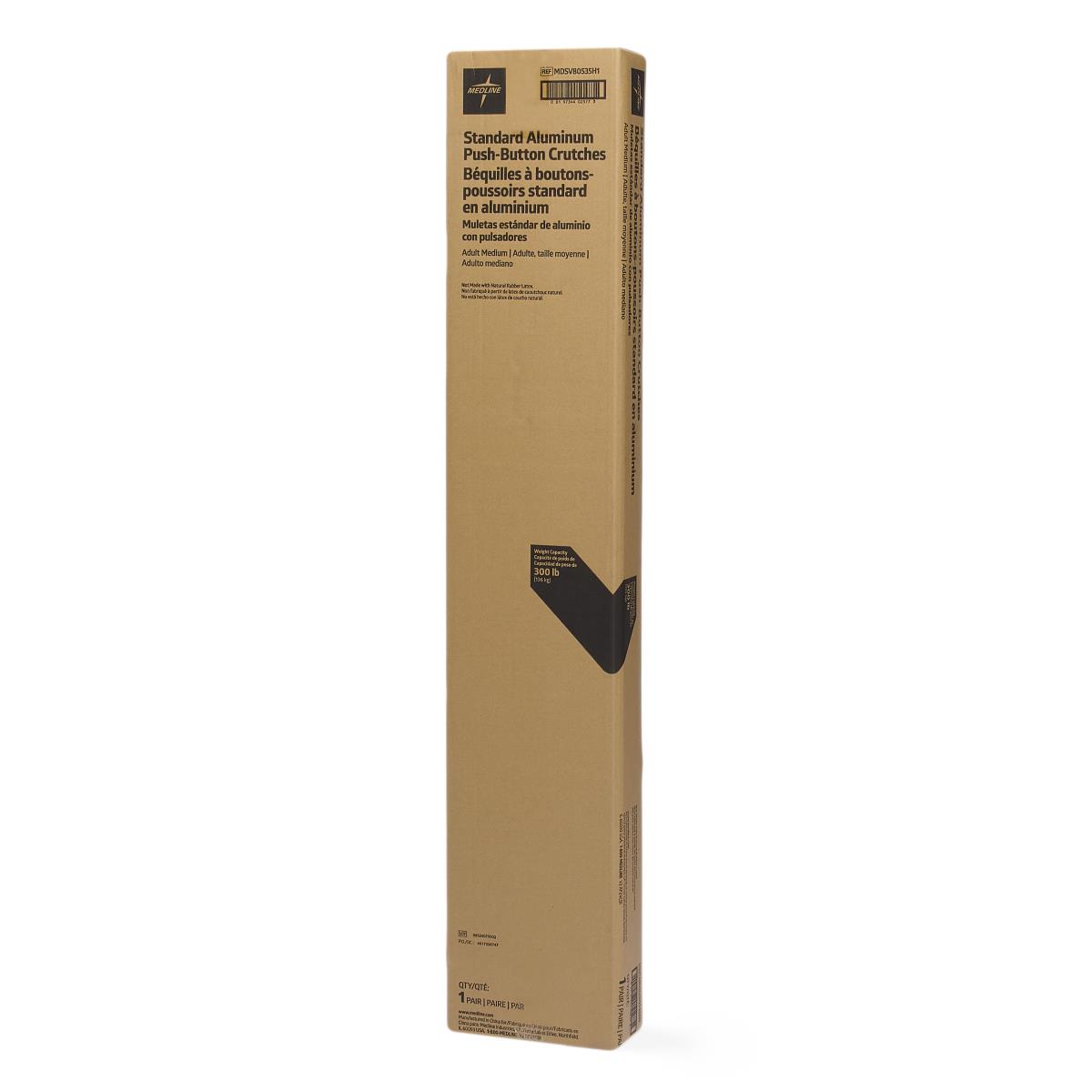 Medline Standard Aluminum Push-Button Crutches