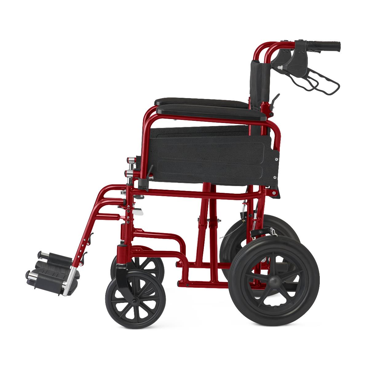 Medline Basic Aluminum Transport Chair with 12" Wheels