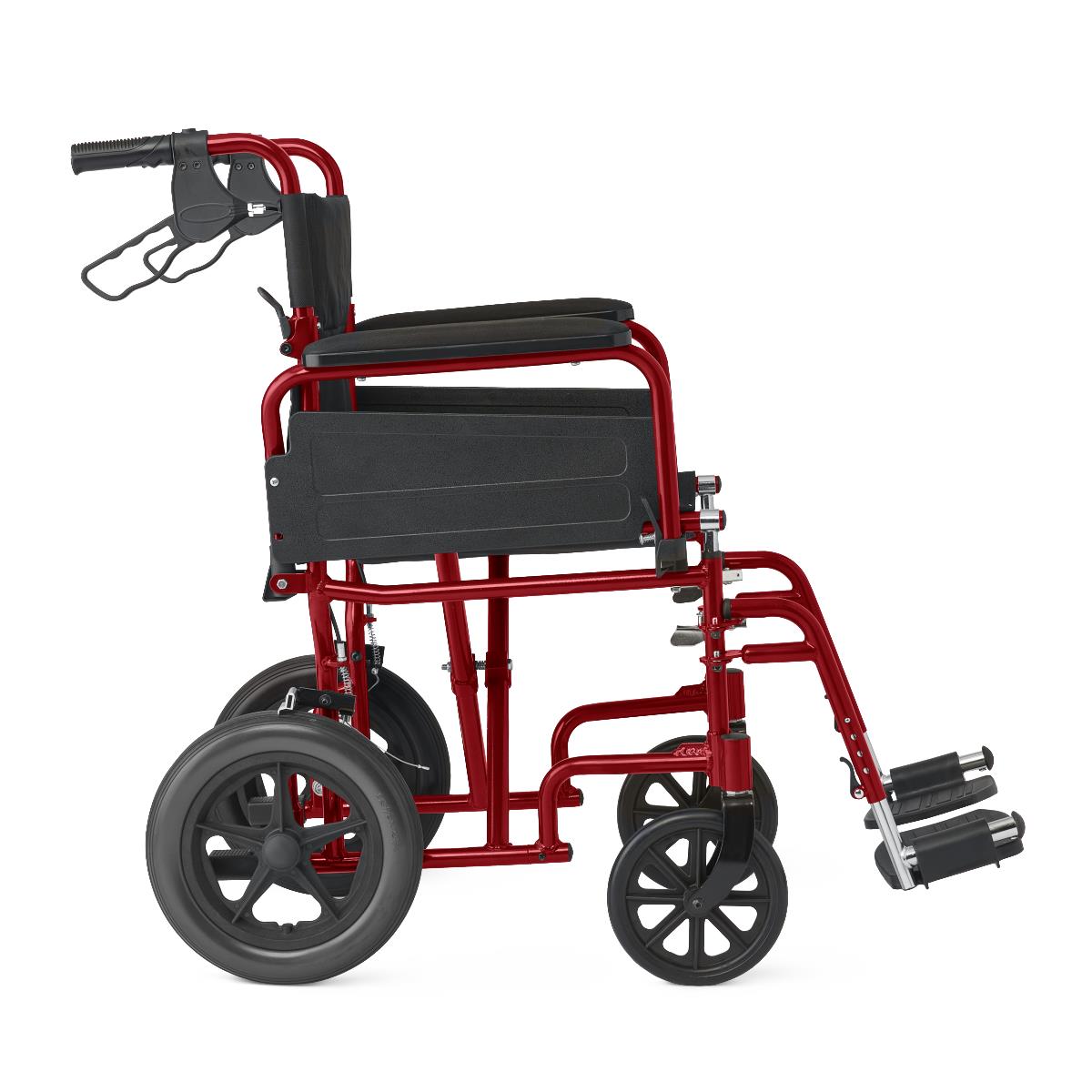 Medline Basic Aluminum Transport Chair with 12" Wheels