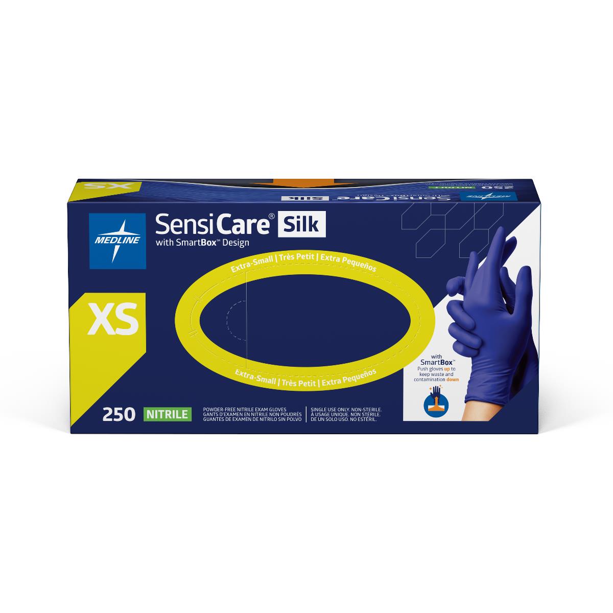 SensiCare Silk Powder-Free Nitrile Exam Gloves with SmartBox Design