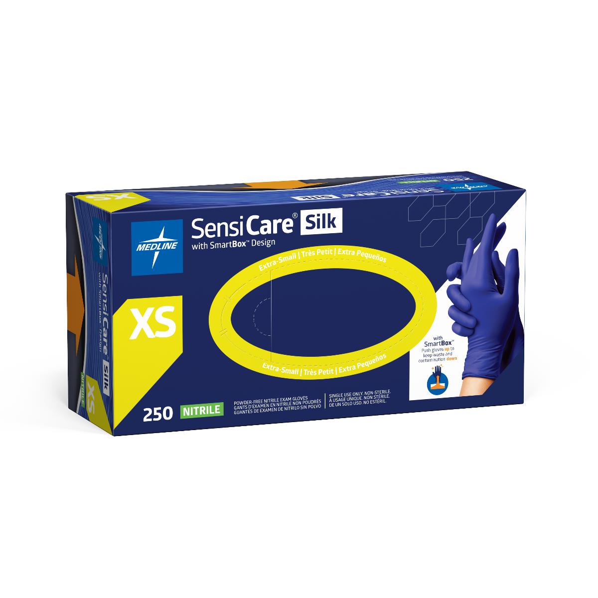 SensiCare Silk Powder-Free Nitrile Exam Gloves with SmartBox Design