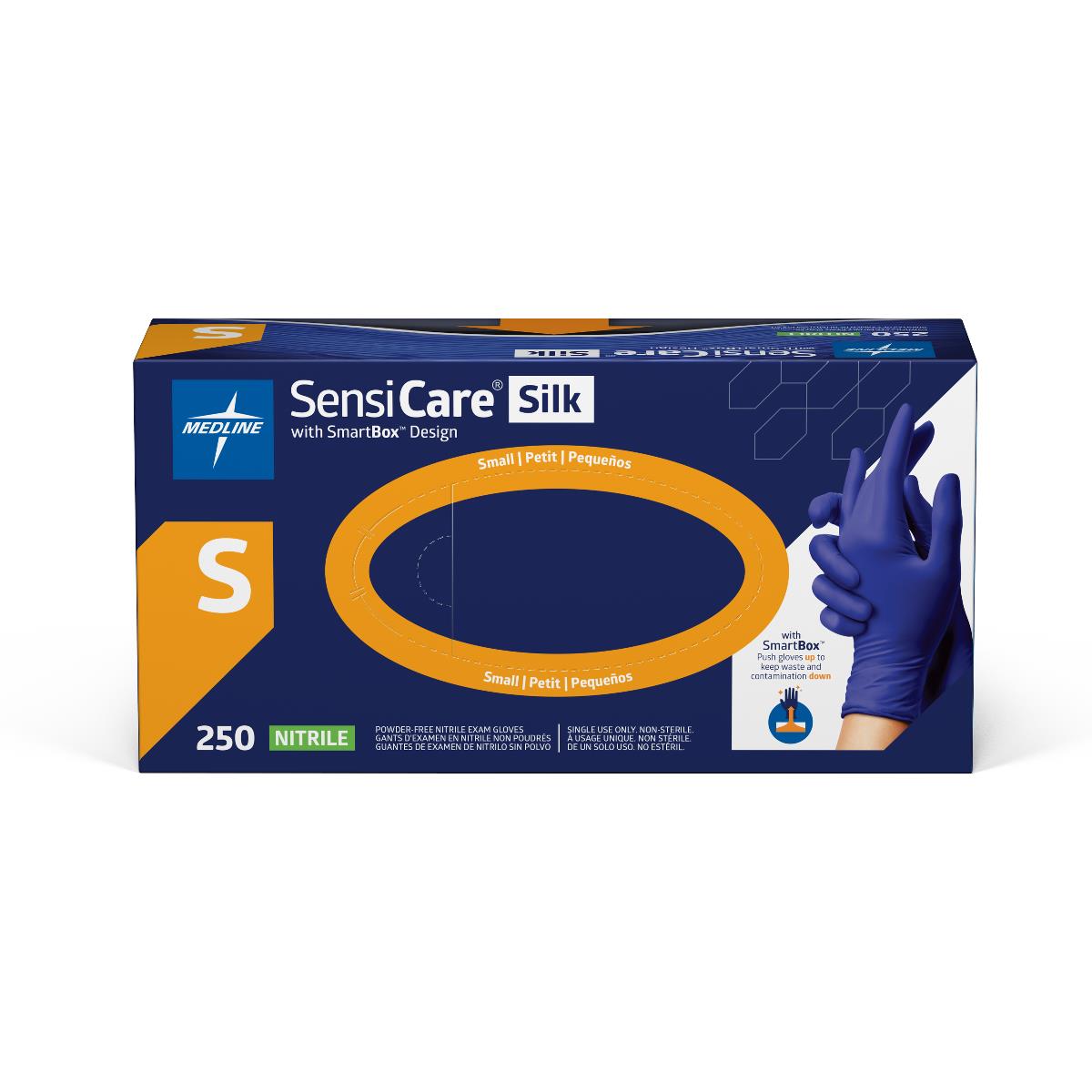 SensiCare Silk Powder-Free Nitrile Exam Gloves with SmartBox Design