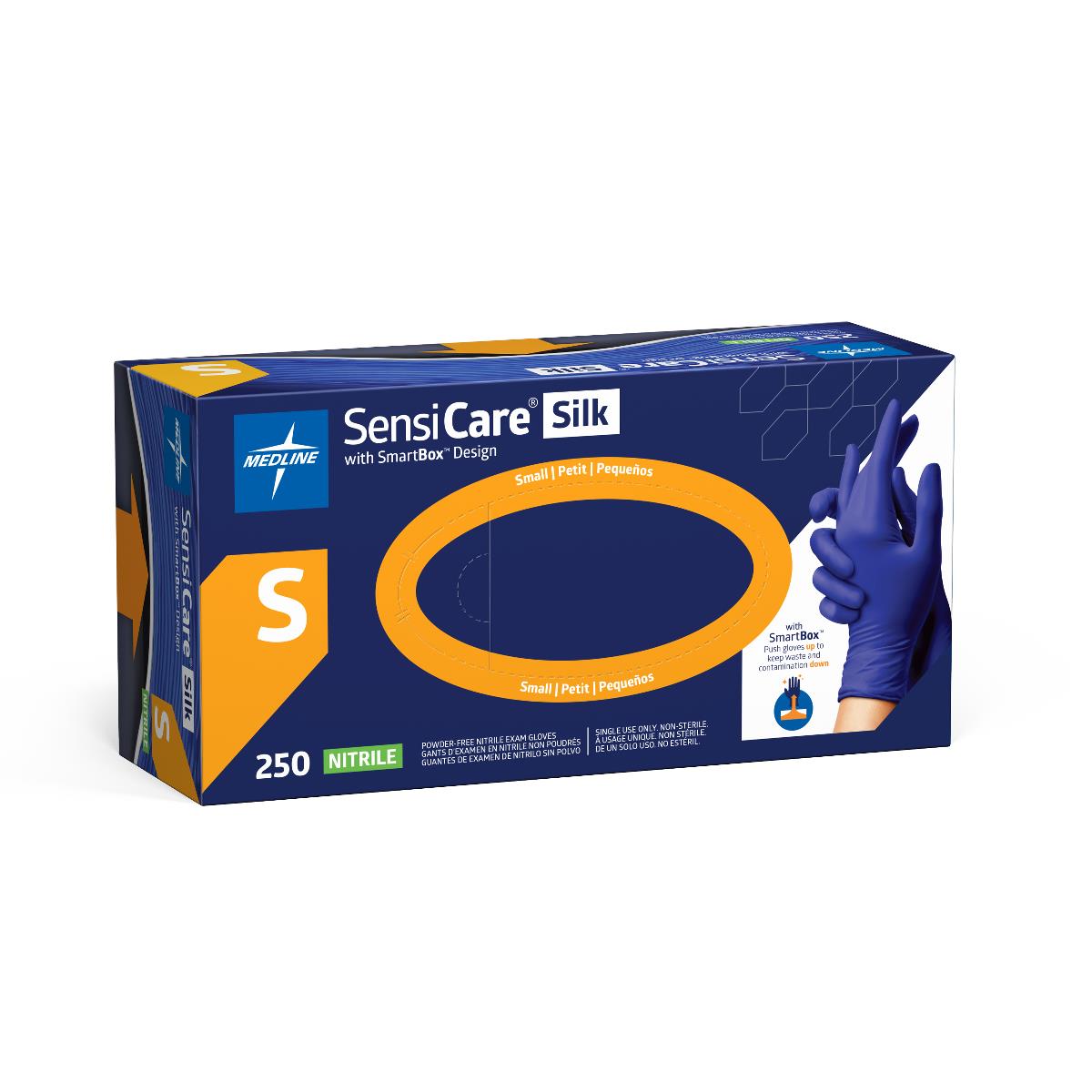 SensiCare Silk Powder-Free Nitrile Exam Gloves with SmartBox Design