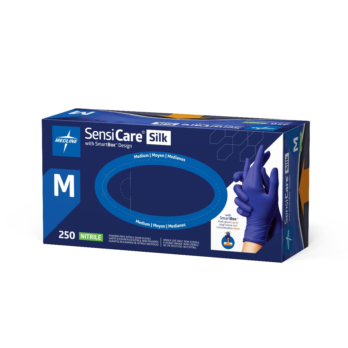 SensiCare Silk Powder-Free Nitrile Exam Gloves with SmartBox Design