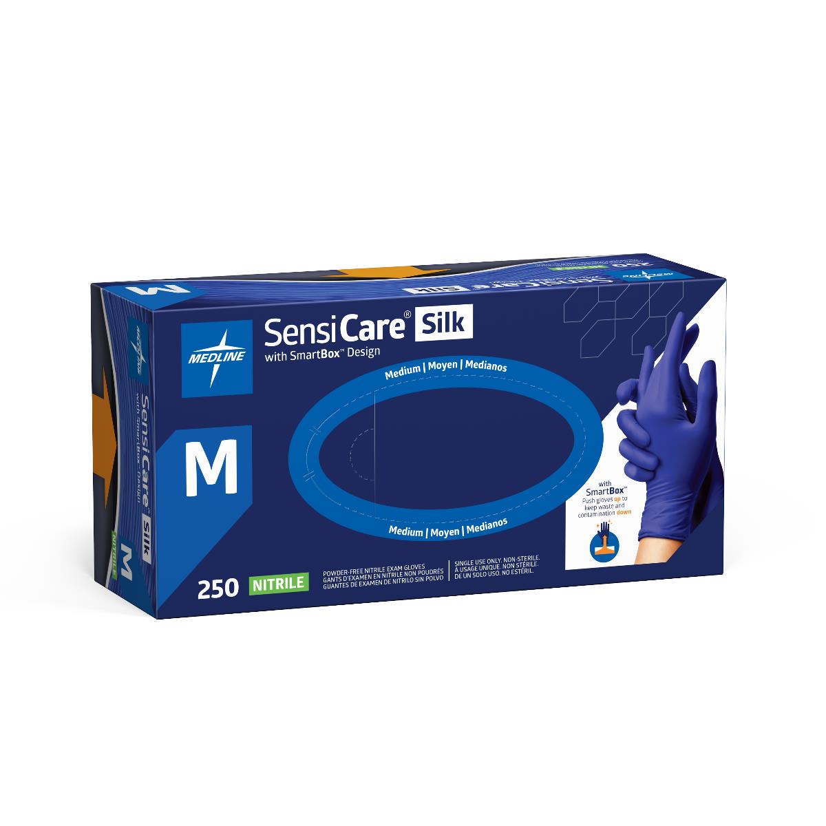 SensiCare Silk Powder-Free Nitrile Exam Gloves with SmartBox Design